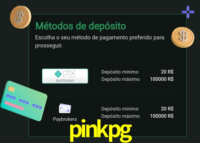 O cassino pinkpg oferece uma grande variedade de métodos de pagamento